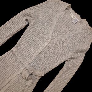 White Stag Long Cardigan Sweater Women's Gray With Speckels